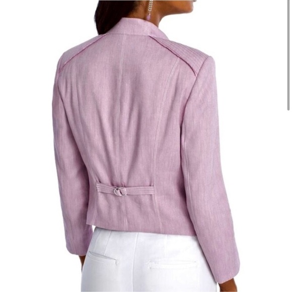 White House Black Market Linen Blend Moto Jacket - Picture 4 of 9